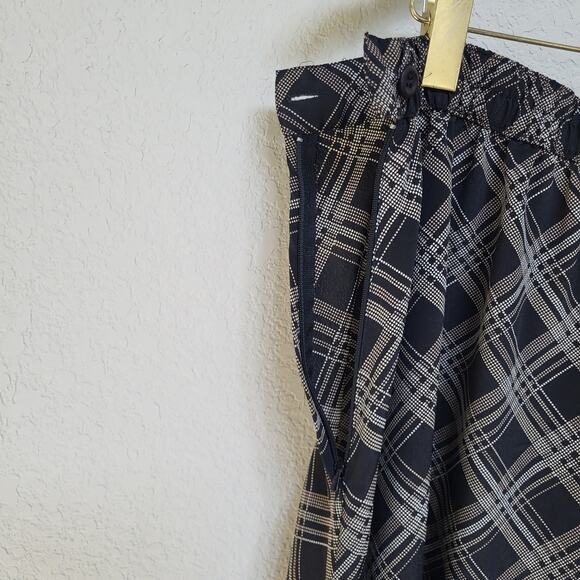 Lane Bryant Skirt Womens 22 / 24 Black Plaid A Line Elastic Waist Midi Length - Picture 6 of 11